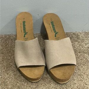BioNatural Women's Beige Suede Mules